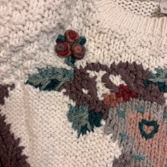 Stunning Cream and brown vintage knit sweater - Picture 4 of 5